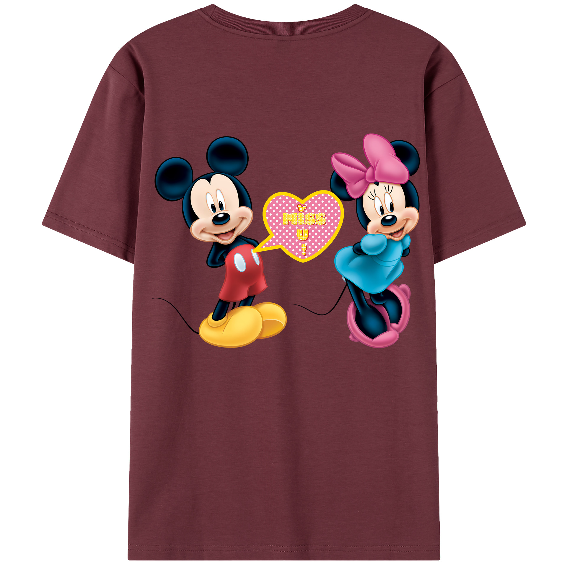 （画像用） ミッキーマウス Mickey Mouse 綿100％半袖Tシャツ（背面プリント）